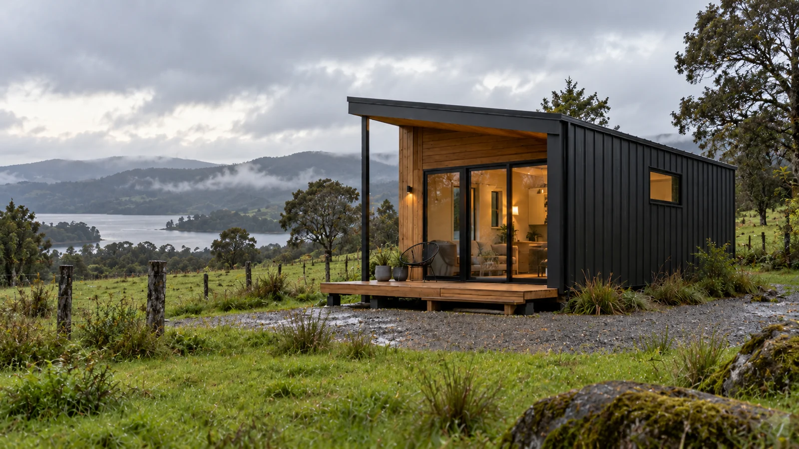 Tiny house contemporánea en entorno natural del sur de Chile